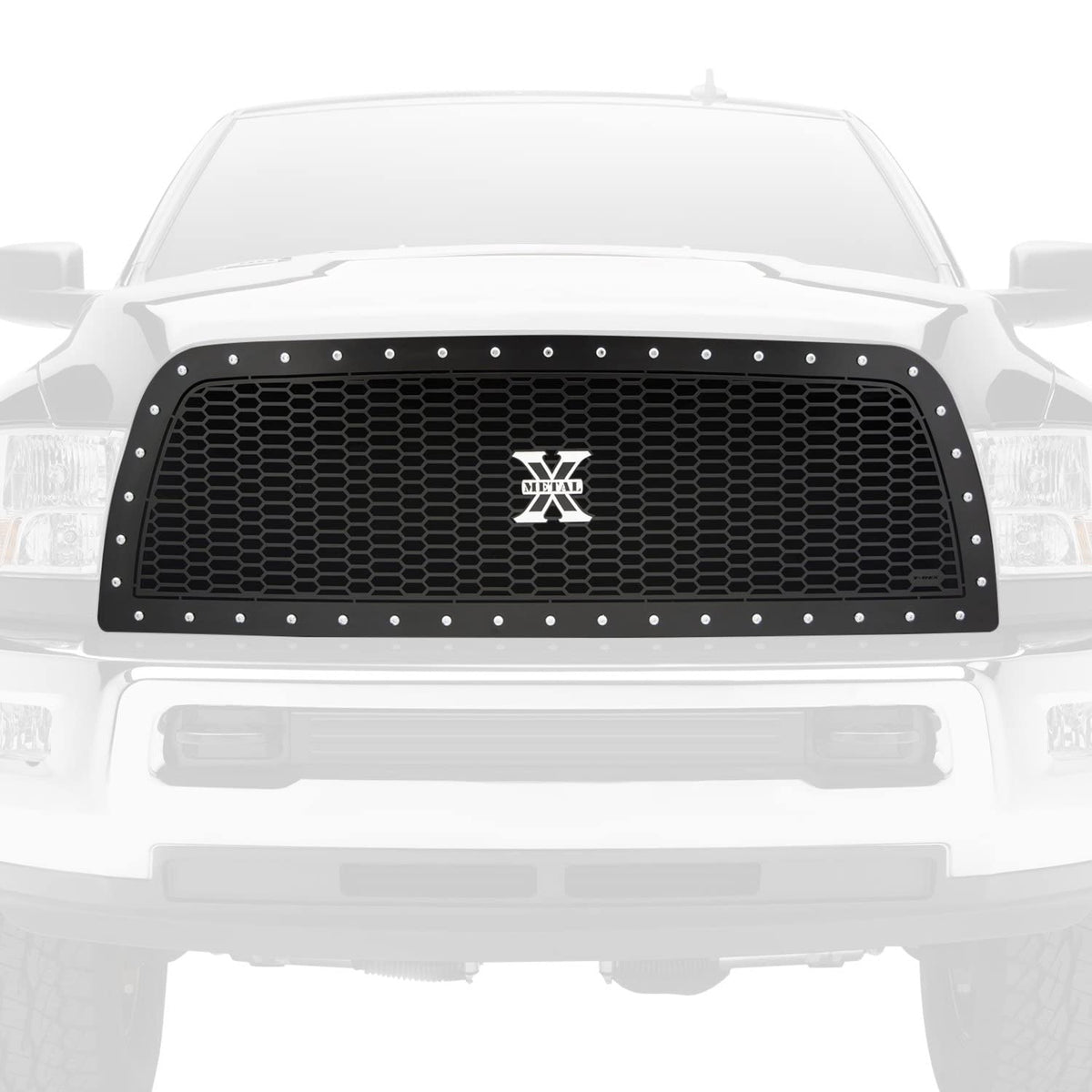 2013-2018 Ram 2500, 3500 Laser X Grille, Black, 1 Pc, Replacement, Chrome Studs - PN #7714521