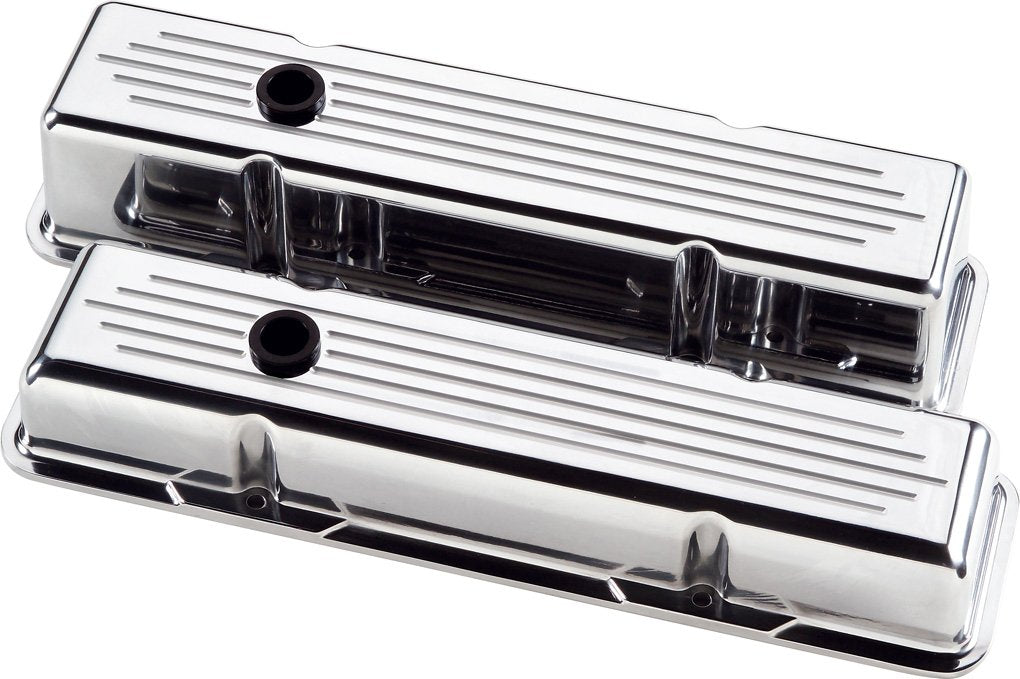 Billet Specialties 95220 Polished Ball Milled Tall Valve Cover for Small Block Chevy