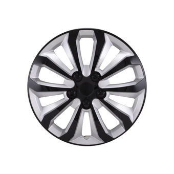 compare product CCI Wheel Cover 106115SB, 15 Inch, 10 Spoke, Painted, Black/Silver, ABS Plastic, Set of 4, Universal Fit Over Most OEM Steel Wheels