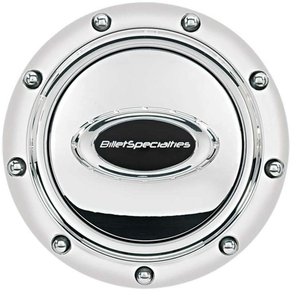 BILLET SPEC Pro Style Horn Button, Rivet/Polished/Black Logo