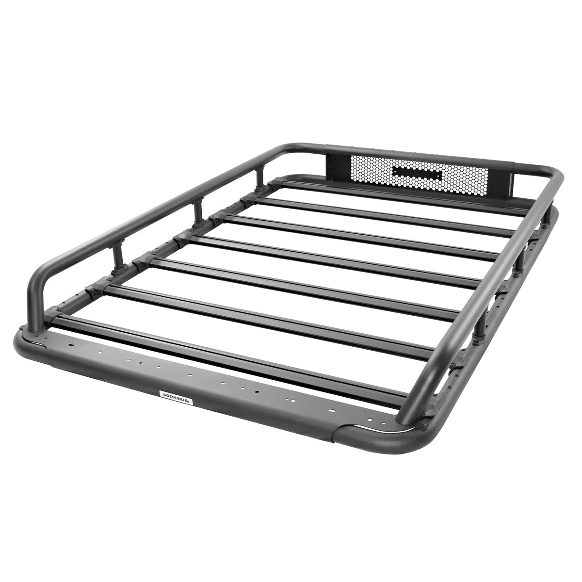 Go Rhino SRM 600 Roof Rack - Tubular Basket-Style Rack & Clamps | Aluminum, Textured Black, L: 55" x W: 52" | 5936055T