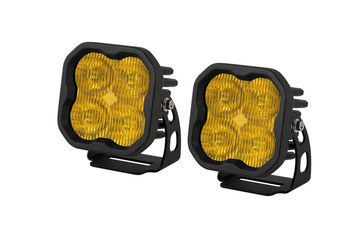 Diode Dynamics SS3 SAE Yellow Pro LED Pod (pair), SAE Fog with Amber Backlight