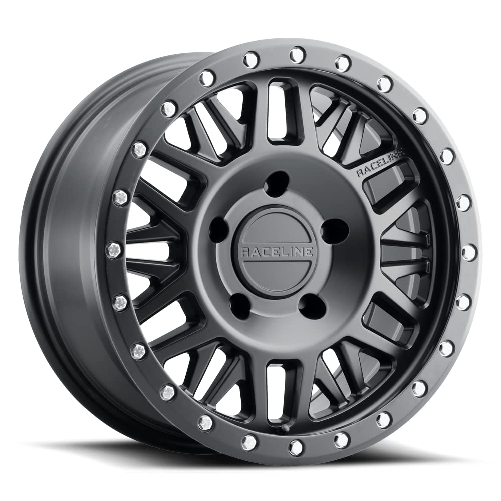Raceline Wheels 951B RYNO Wheel Satin Black 17X9"8X170 Bolt Pattern -12mm Offset/(4.53"B/S) 6 Spoke Mesh Aluminum Passenger Car Wheels, Full Size Replacement Black Car Rims