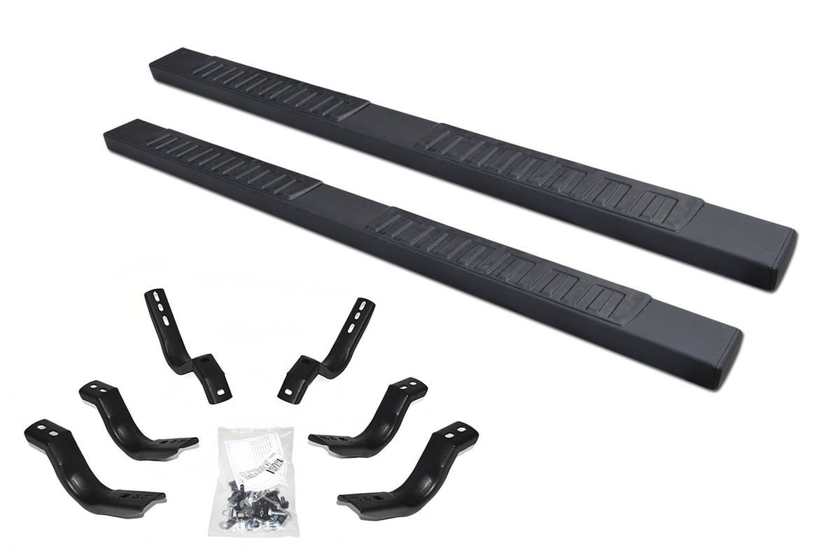 Go Rhino 6" OE Xtreme II Sidesteps & Brackets | Galvanized Steel, Textured Black | 6862439980T | Fits 2015-2018 Ram 1500 Quad Cab Pickup; 2019-2023 Ram 1500 Classic Quad Cab Pickup