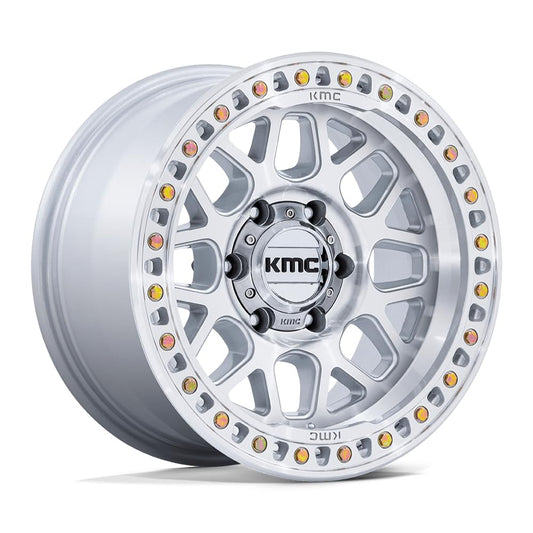 20x9 KMC KM549 GRS Gloss Silver W/Machined Face Wheel 8x170 (0mm)