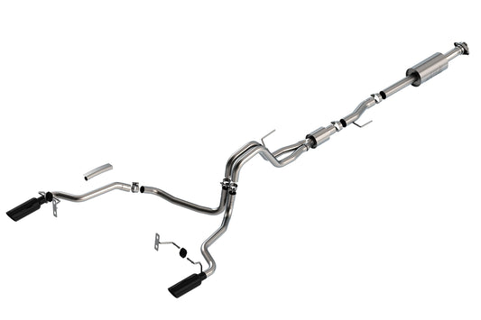 BORLA 140866BC Cat-Back Performance Exhaust System for 2021-2023 Ford F-150 V8 EXC. Tremor & Black Appear. T-304 Stainless Steel S-Type Sound Dual Split Rear Exit Singe 4" Round Chrome Tip Each Side