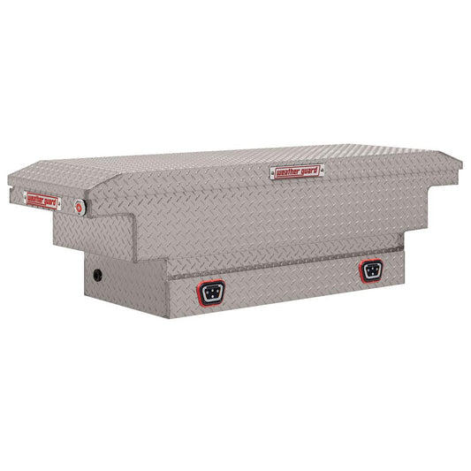 Weather Guard Model 131-0-04 Saddle Box, Aluminum, Mid-Size Low Profile, Clear, 8.0 cu ft