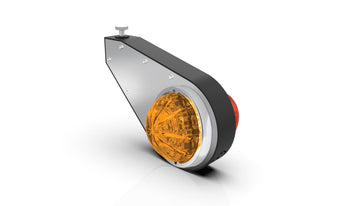 compare product RoadWorks ICON MXT Billet Mirror Bracket Lights with Amber and Red Low Profile Watermelon Lights and Lenses, and Black Billet Frame | Pair | N19943LP