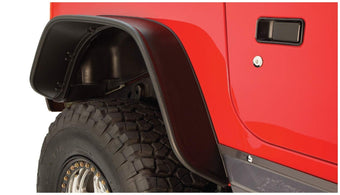 compare product Bushwacker 10056-07 Black Jeep Flat Style Textured Finish Rear Fender Flares for 1997-2006 Jeep Wrangler TJ