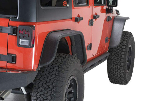 FISHBONE Offroad Jeep JK Tube Fenders 07-17 Wrangler JK Front/Rear Set of 4 Aluminum Black Textured Powdercoat
