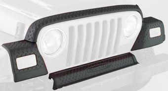 compare product Bushwacker Trail Armor Hood Guard | 4-Piece Set, Black, Textured Finish | 14005 | Fits 1997-2006 Jeep Wrangler TJ