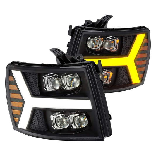 AlphaRex USA 880209 Nova Series LED Projector Headlights fits Chevrolet Silverado 1500,Clear