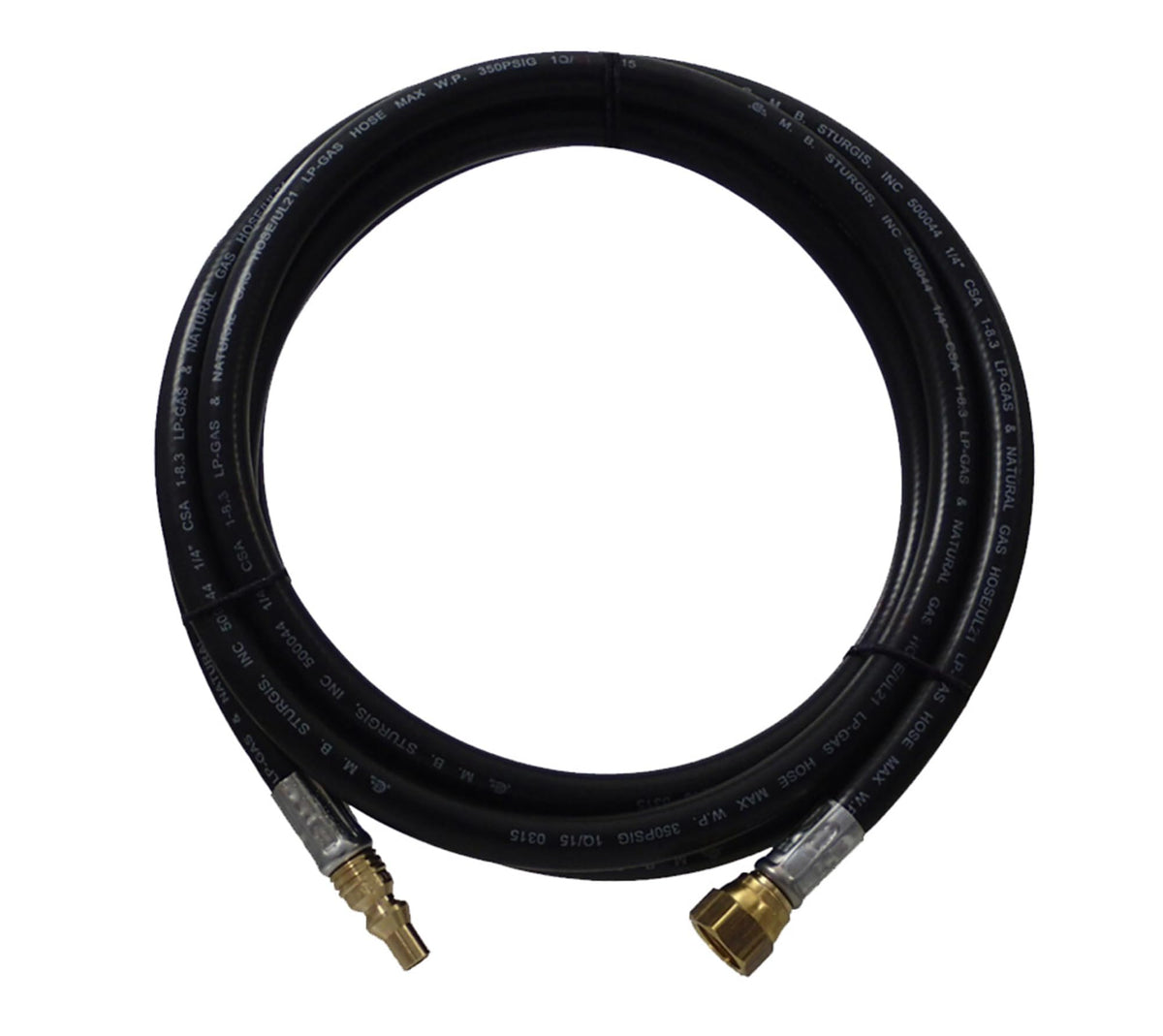 MB Sturgis 10' Propane Adapter Hose - Model 250 Quick-Disconnect x 3/8" Female Flare