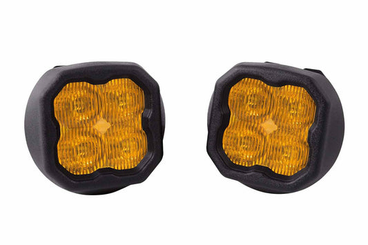 Diode Dynamics SS3 LED Fog Light Kit compatible with GMC Canyon 2015-2020, Yellow SAE Fog Max with Backlight