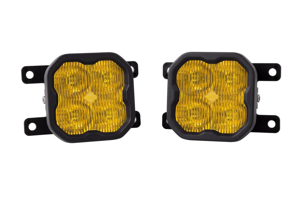 Diode Dynamics SS3 LED Fog Light Kit compatible with Ford Ranger 2019-2023, Yellow SAE Fog Pro with Backlight