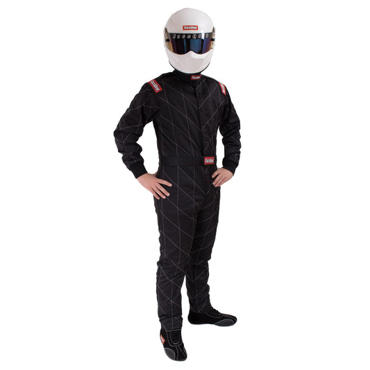 RaceQuip 91609029 Chevron-5 Race Suit SFI 3.2A/5 2-Layer Black Small