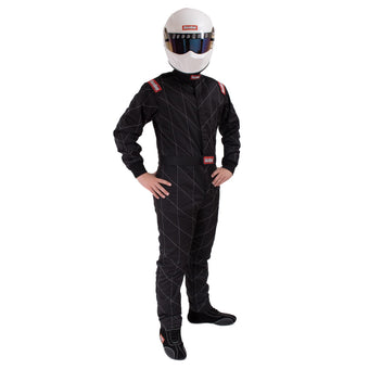 compare product RaceQuip® 91609089 Chevron-5 Driving Suit SFI 3.2A/5 Double Layer Black 3XL