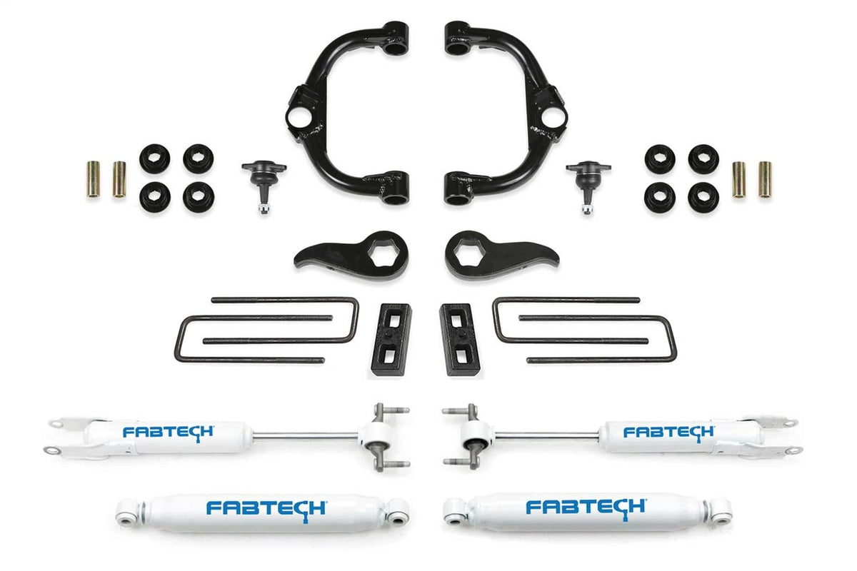 Fabtech K1179 Ball Joint UCA Lift System w/Shocks 3.5 in. Lift w/Front And Rear Performance Shocks Incl. PN [FTS21276/FTS755/FTSNK21/FTS7341/FTS7299] Ball Joint UCA Lift System w/Shocks