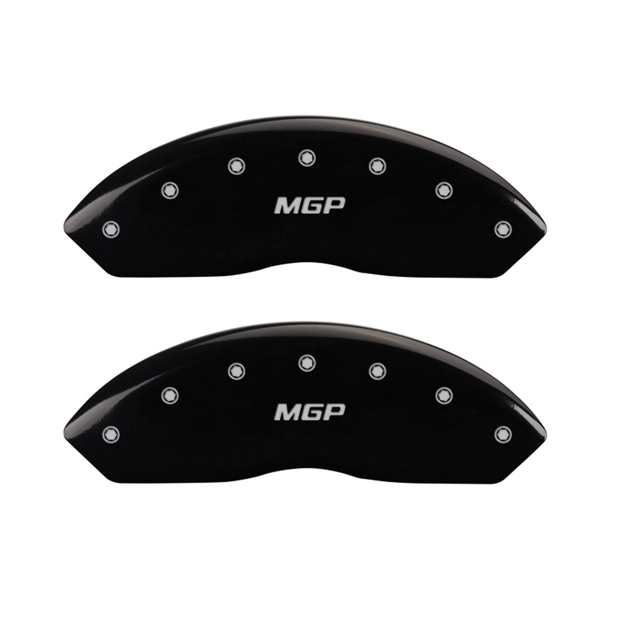 MGP Caliper Covers 23219SMGPBK Black Powder Coat Finish 'MGP' Engraved Caliper Cover with Silver Characters, (Set of 4)