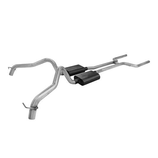 Flowmaster 817158 American Thunder Exhaust System Fits 1968-1974 Chevrolet Nova with V8 engine. 2.50 inch Stainless Steel Pipes - Aggressive to moderate sound
