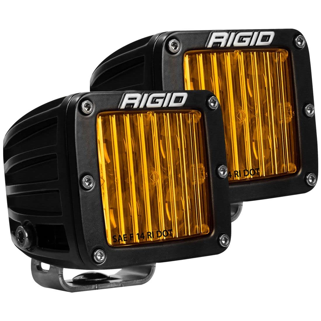Rigid Industries D-Series PRO LED Fog Light Pods SAE Yellow Selective, Street Legal, Pair