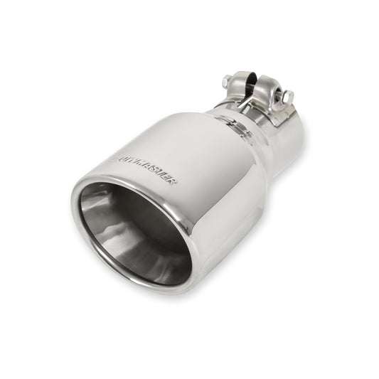 Flowmaster 15365 Exhaust Tip - 4.00 in. Rolled Angle Polished SS fits 2.50 in. Tubing - Clamp On
