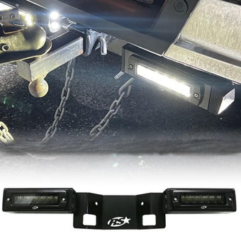 compare product 2020-2024 Chevy GMC 1500 Hitch Bar Reverse 7in LED Flood Lighting Heavy Duty Bolt-On Blacked Out Kit with Heated Lens and Dual End Light Cap