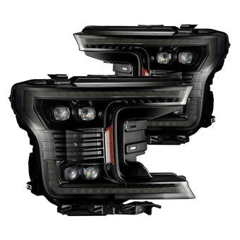 compare product AlphaRex 18-20 Ford F-150 NOVA LED Proj Headlight Plank Style Alpha Blk w/Activ Light/Seq Signal/DRL