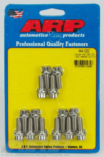 compare product ARP 444-1202 Mopar 340-360 SS 12pt header bolt kit