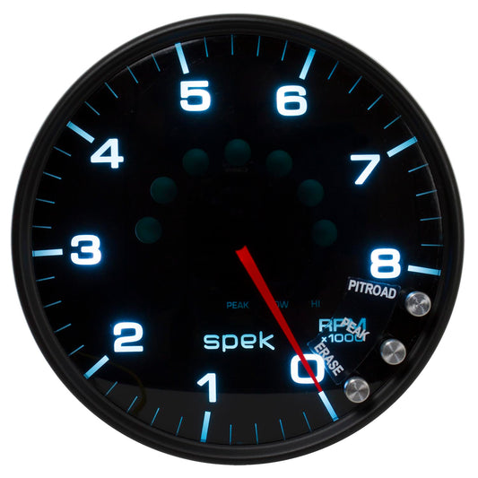 AUTO METER P23852 Spek-Pro Tachometer Gauge, 5", 8K RPM, Shift Light & Peak, Memory, AutoMeter