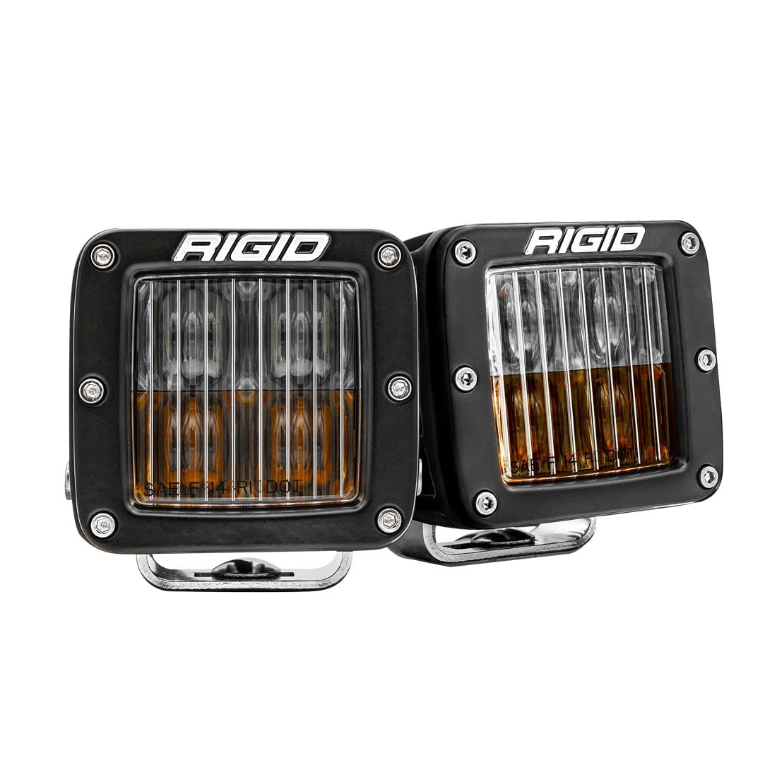 RIGID INDUSTRIES D-Series PRO LED Fog Light Pods SAE Yellow Selective/White, Street Legal, Pair