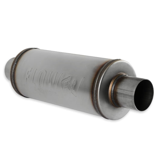 Flowmaster 72619 FlowFX Muffler 3" Inlet/Outlet - 6" Round Body - Moderate Sound 409 Stainless Steel