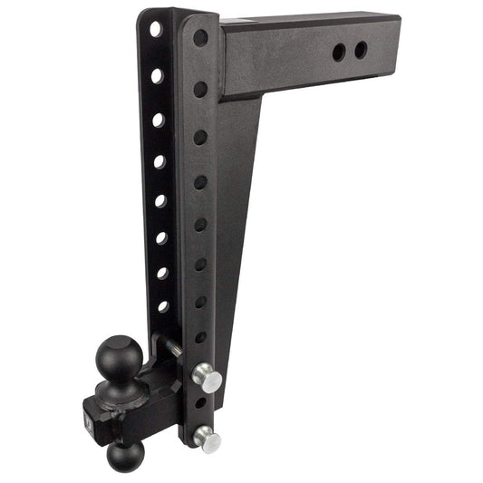Bulletproof Hitches 3.0" Adjustable Heavy Duty (22,000lb Rating) 16" Drop/Rise Trailer Hitch with 2" and 2 5/16" Dual Ball (Black Textured Powder Coat, Solid Steel)