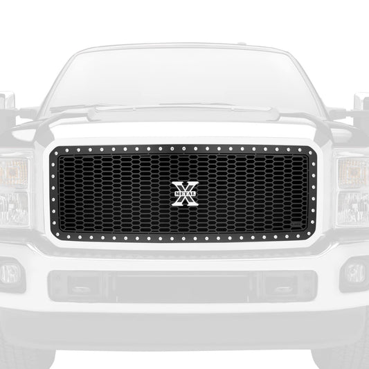 2011-2016 Super Duty Laser X Grille, Black, 1 Pc, Insert, Chrome Studs - PN #7715461