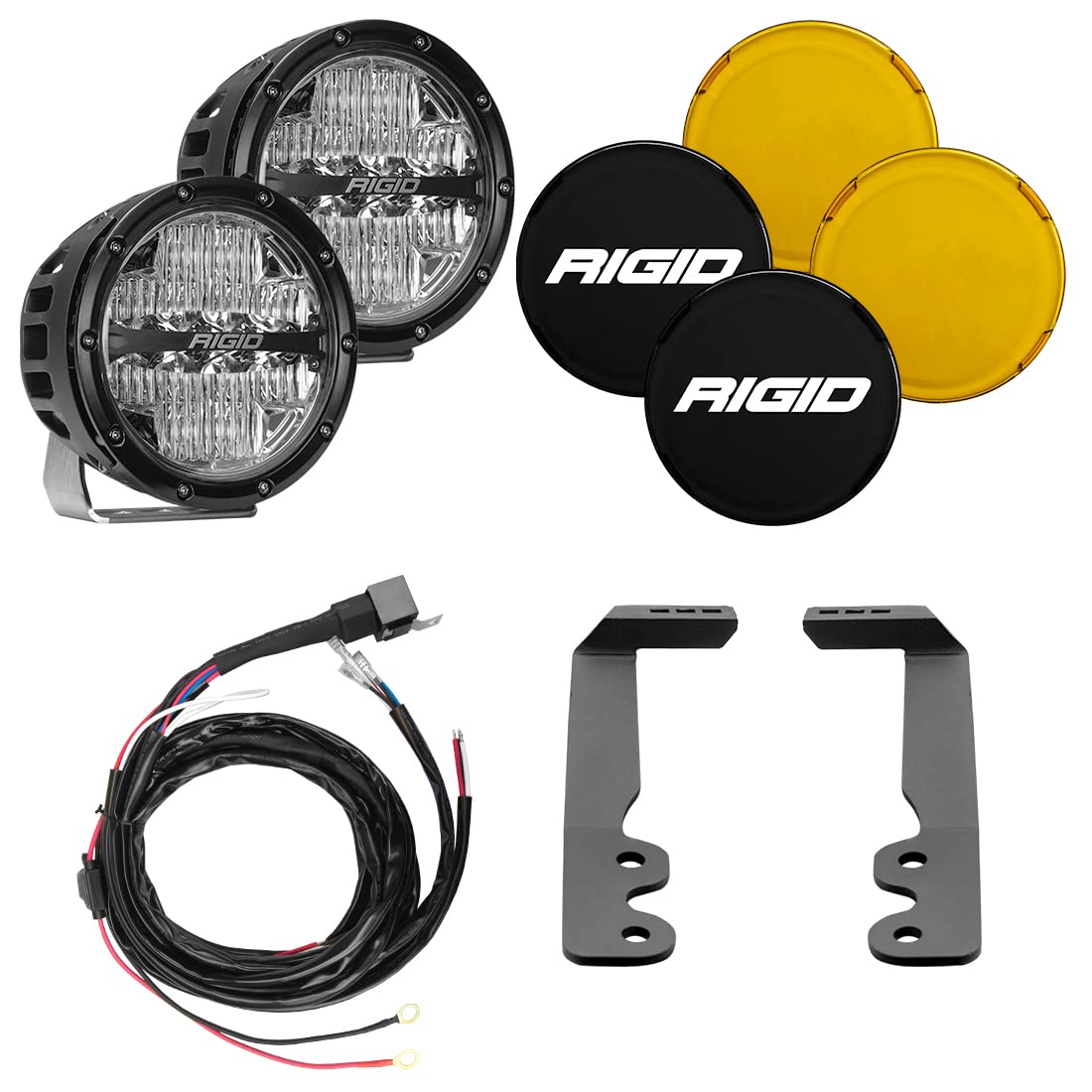 Rigid 46806 A-Pillar LED Light Mount Kit FITS 2022+Toyota Tundra Includes Rigid 6" inch 360-Series Drive Optics with Amber Back Lighting and Amber & Black Covers