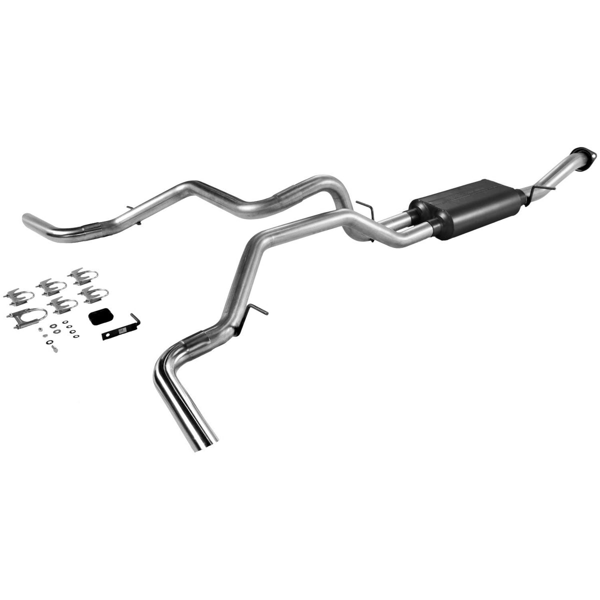 Flowmaster 17368 American Thunder Cat-Back Exhaust Kit 3 Inch Aluminized Steel 2.5 Inch Tailpipes 3 Inch Polished 304 Stainless Tips Compatible with 2000-2003 Chevy Tahoe GMC Yukon 4.8L 5.3L 2/4WD