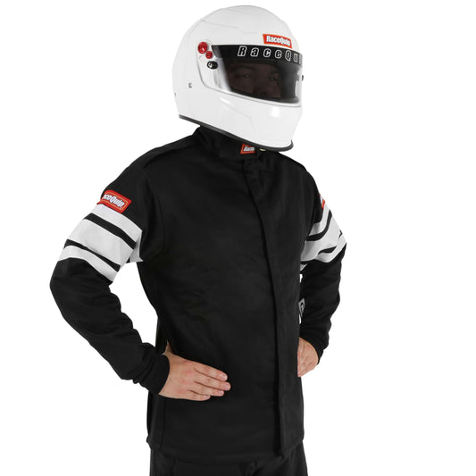 RaceQuip 121006RQP 120 Series Race Jacket SFI 3.2A/5 Black/White Stripe XL