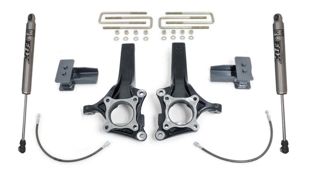 MaxTrac K883242F Suspension Lift Kit 4.5 in. Lift Incl. Front Spindles/Brake Lines/Blocks/U Bolts/Rear Maxtrac Shocks Suspension Lift Kit
