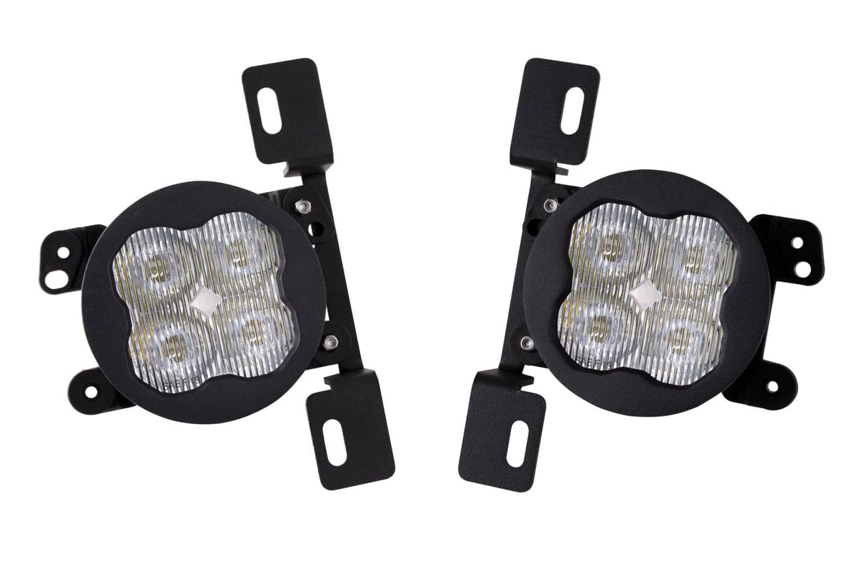 Diode Dynamics SS3 SAE/DOT Type MR Fog Light Kit compatible with Jeep, JK Wrangler/Wrangler/Gladiator, White SAE Fog Sport with Backlight