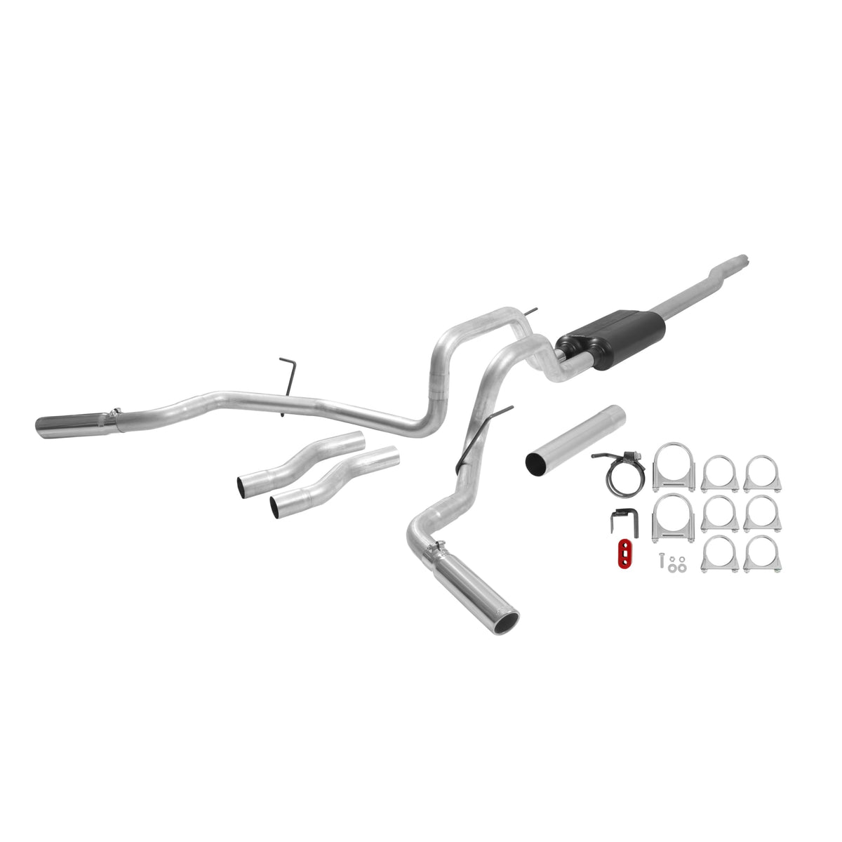 Flowmaster 17418 Force II Cat-Back Exhaust Kit 2.5 Inch Aluminized Steel 3 Inch Polished 304 Stainless Steel Tips Compatible with 2004-2008 Ford F-150 Lincoln Mark LT 4.6L 5.4L