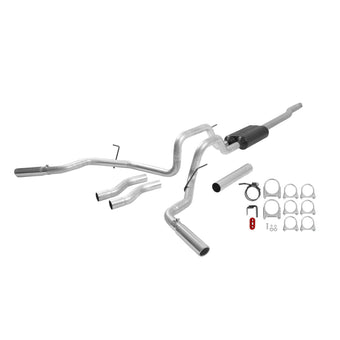 compare product Flowmaster 17418 Force II Cat-Back Exhaust Kit 2.5 Inch Aluminized Steel 3 Inch Polished 304 Stainless Steel Tips Compatible with 2004-2008 Ford F-150 Lincoln Mark LT 4.6L 5.4L