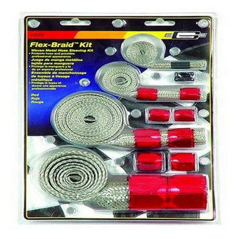 compare product Mr. Gasket 8090 Red Flex-Braided Hose Sleeve Kit