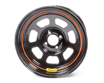 compare product BASSETT 57SH4 Wheel 15x7 4x100mm D- Hole 4in BS Black