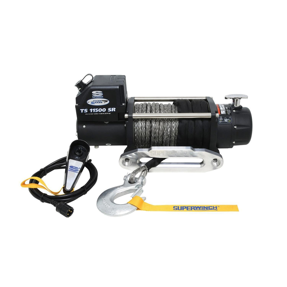 Superwinch 1511201 Tiger Shark 11500SR 12V Winch 11,500lb/5,216kg