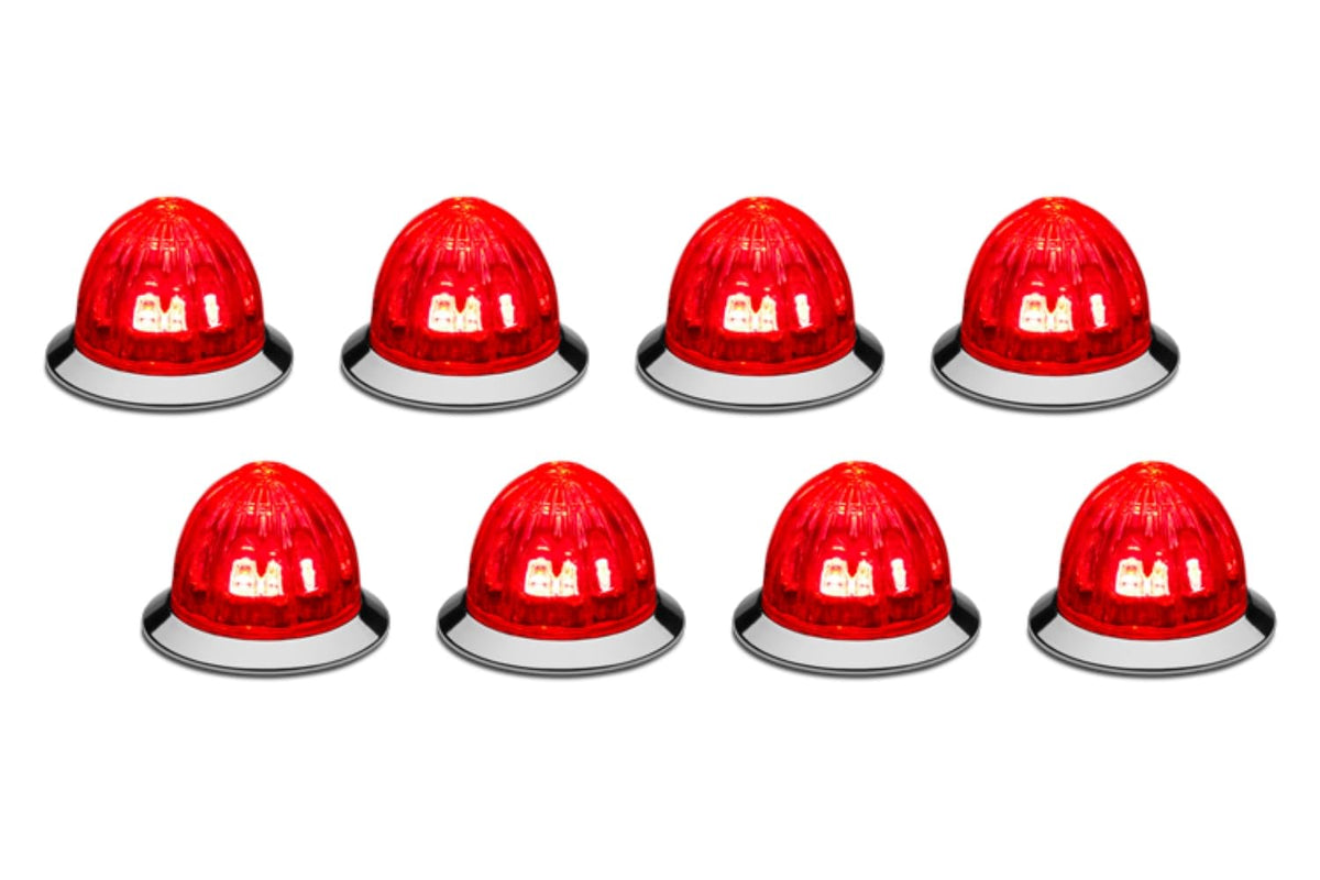 RoadWorks Red/Clear Mini Watermelon HERO Lights | 8 Pack | HERORCWMMINI-8