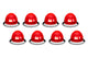 RoadWorks Red/Clear Mini Watermelon HERO Lights | 8 Pack | HERORCWMMINI-8