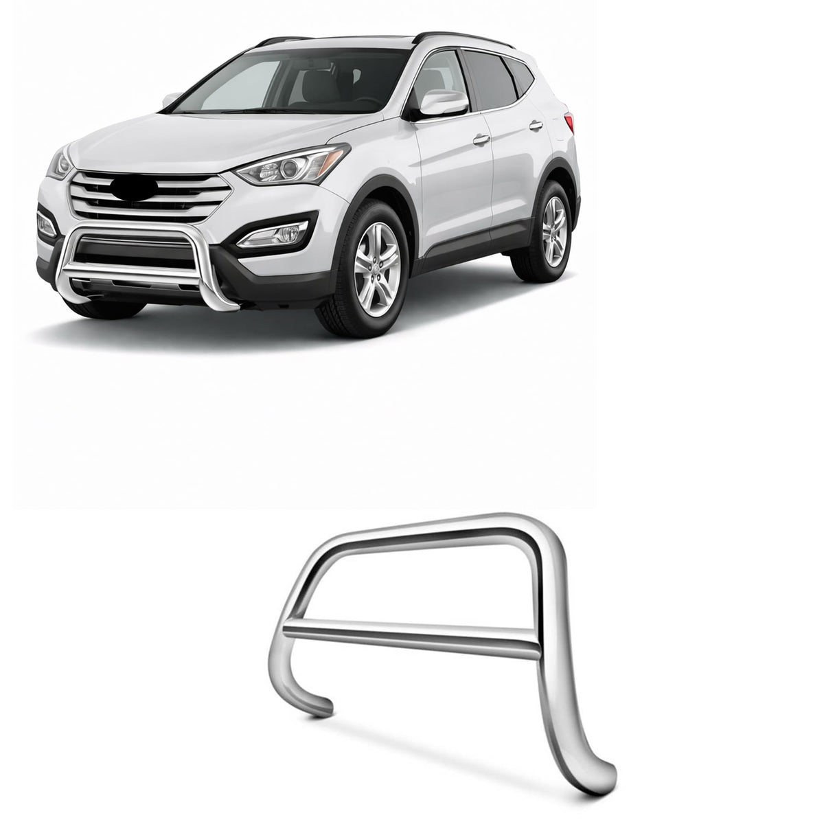 Black Horse A Bar No Skid Plate Stainless Steel Compatible with 2013-2016 Hyundai Santa Fe|2014-2015 Kia Sorento-CBS-HYB6101