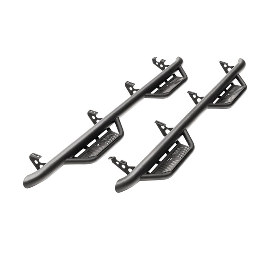 RealTruck Podium LG Steps for Silverado/Sierra | Cab Length, Stainless Steel, Textured Black | HPC0773QC-TX | Fits 2007-2013 Chevrolet Silverado/GMC Sierra 1500, 2007-2010 2500/3500 Extended Cab