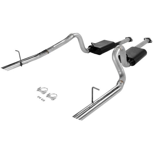 Flowmaster 17212 American Thunder Cat-Back Exhaust Kit 2.5 Inch Aluminized Steel Polished 304 Stainless Steel Tips Compatible with 1994-1997 Ford Mustang GT and Cobra with 4.6L or 5.0L engine