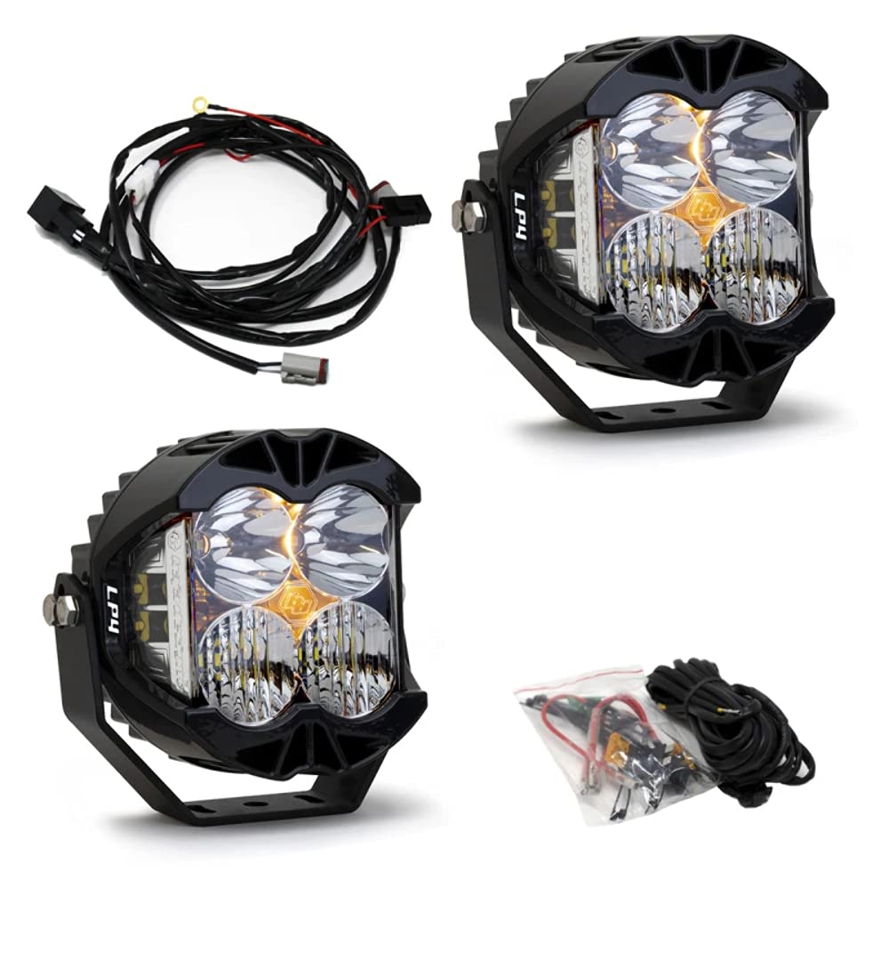 Baja Designs LP4 Pro Light Pod Pair, Driving/Combo, Clear, Amber Backlight